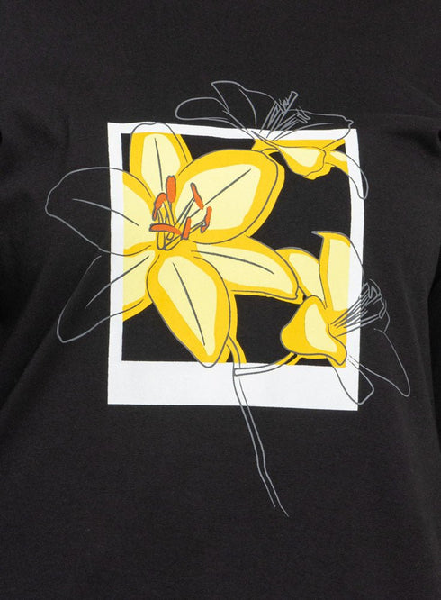 Black Printed Long - Sleeve Design 21 - Khotwh